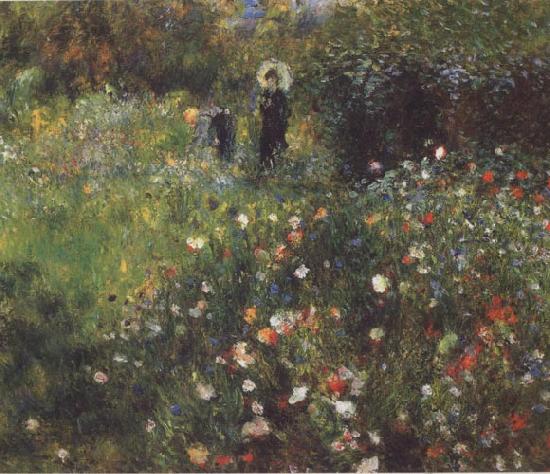 Pierre Renoir Woman with a Parasol in a Garden oil painting image